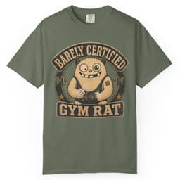 Barely Certified Gym Rat t-shirt in Espresso, thumbnail 5