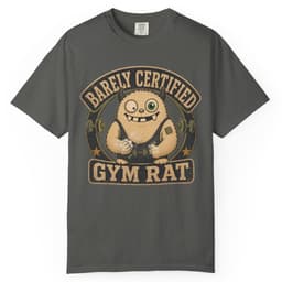 Barely Certified Gym Rat t-shirt in Espresso, thumbnail 4