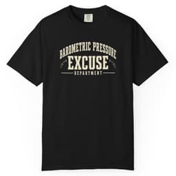 Barometric Pressure Excuse Department t-shirt in Midnight, thumbnail 2