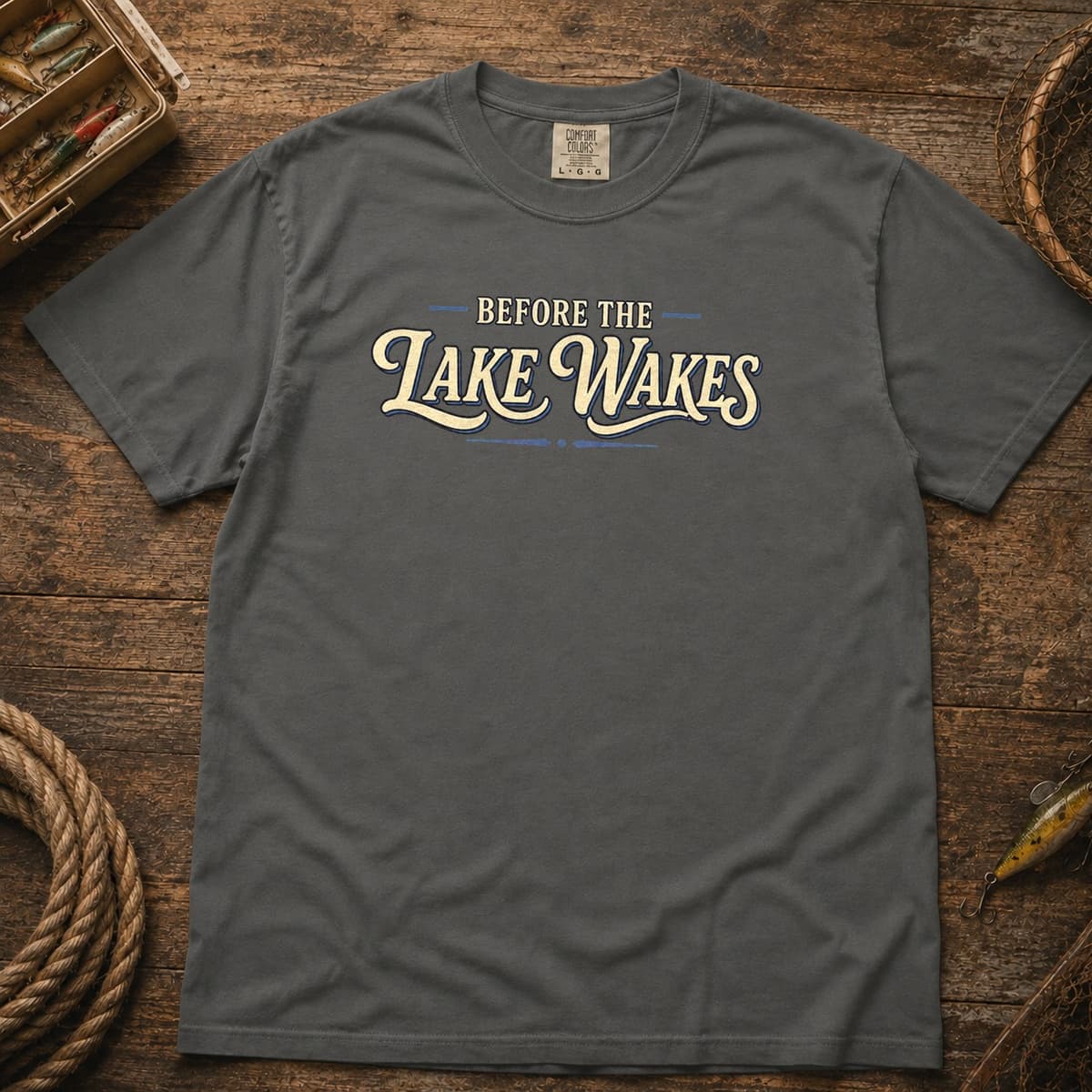 Before the Lake Wakes t-shirt in Midnight, photo 4