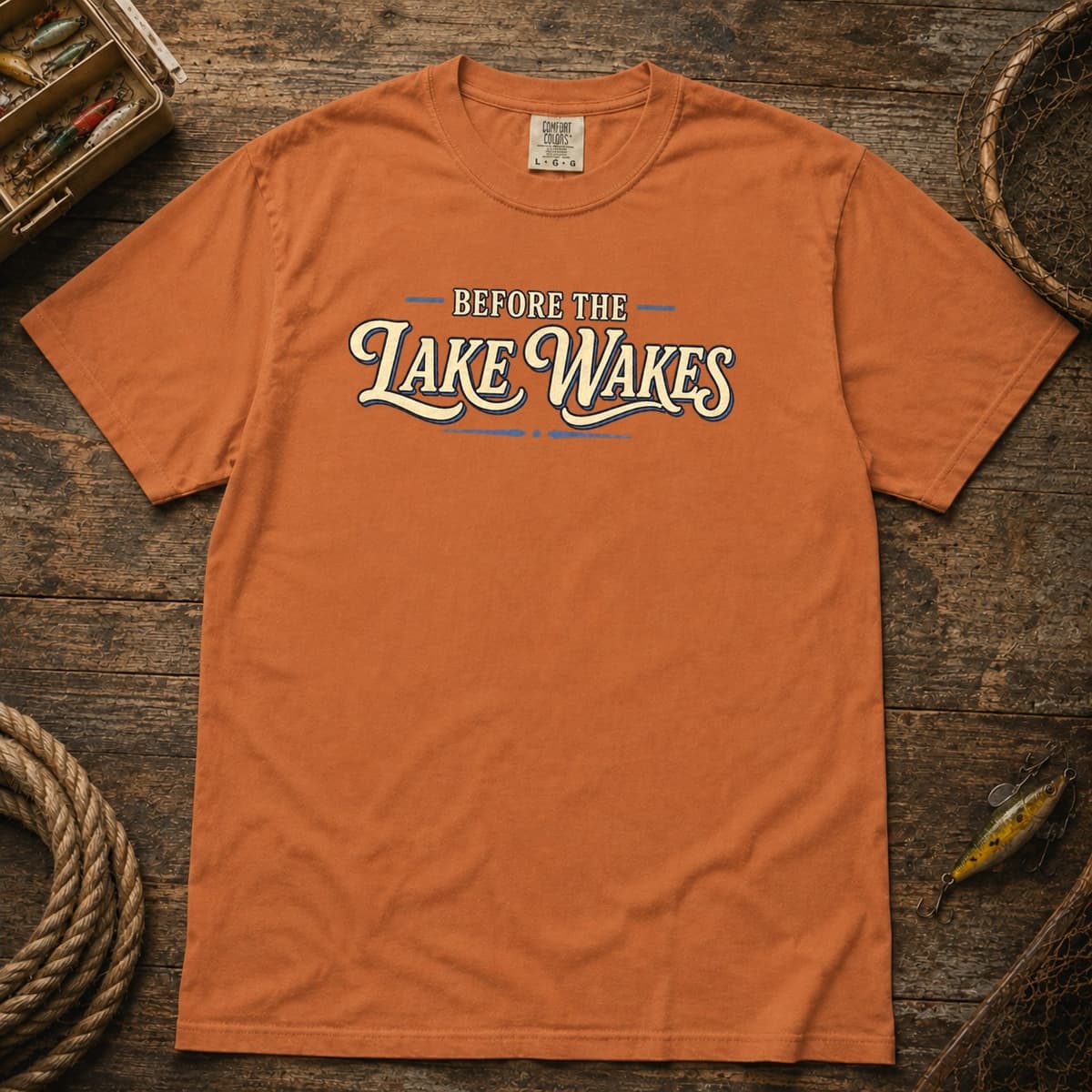 Before the Lake Wakes t-shirt in Midnight, photo 9