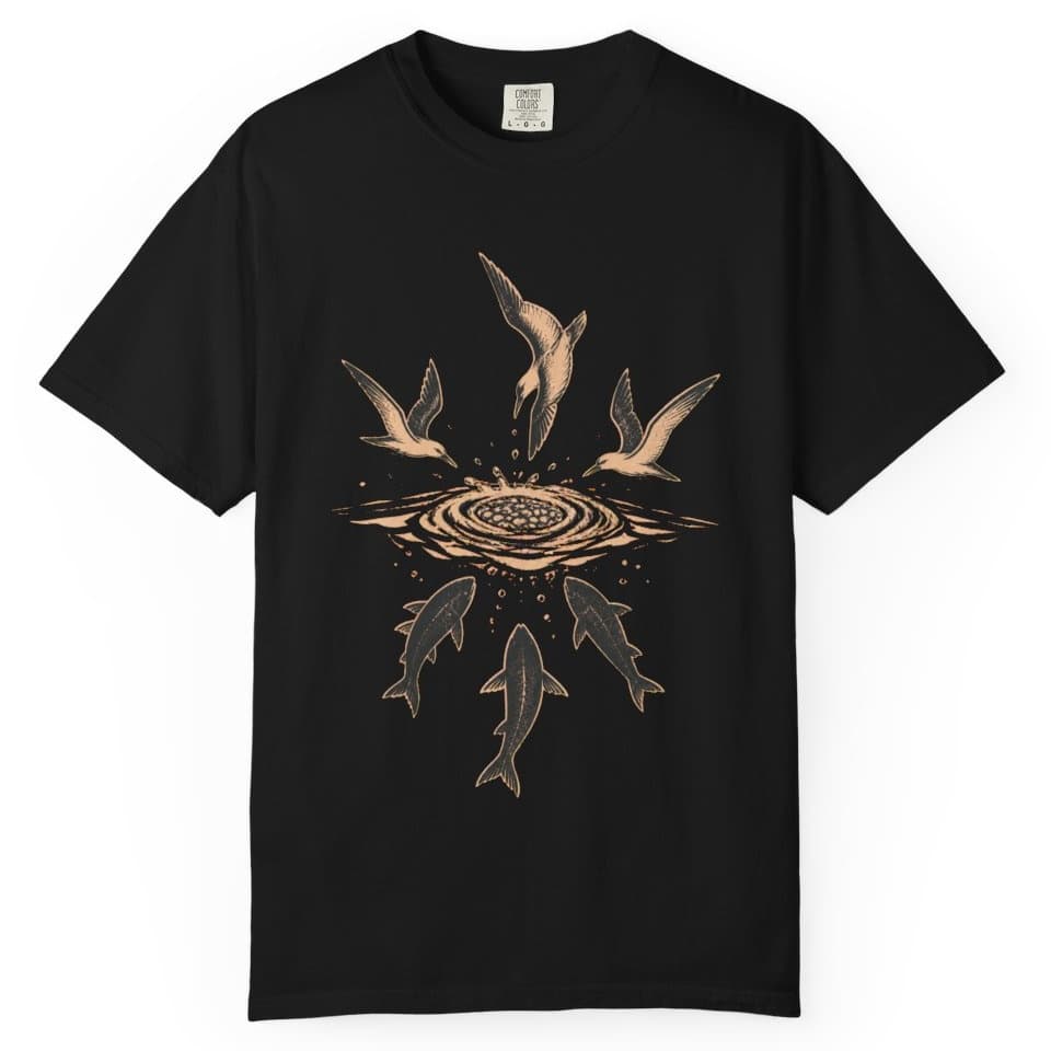 Birds Working Offshore Fishing Shirt t-shirt in Granite, photo 3