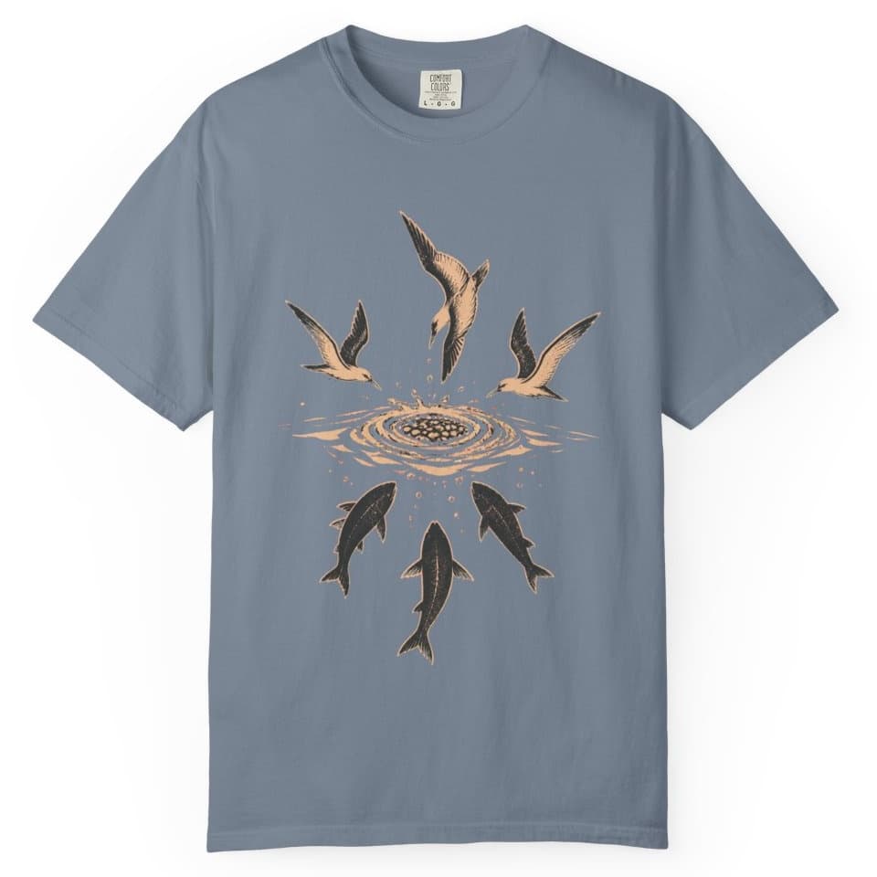 Birds Working Offshore Fishing Shirt t-shirt in Granite, photo 9