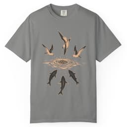 Birds Working Offshore Fishing Shirt t-shirt in Granite, thumbnail 1
