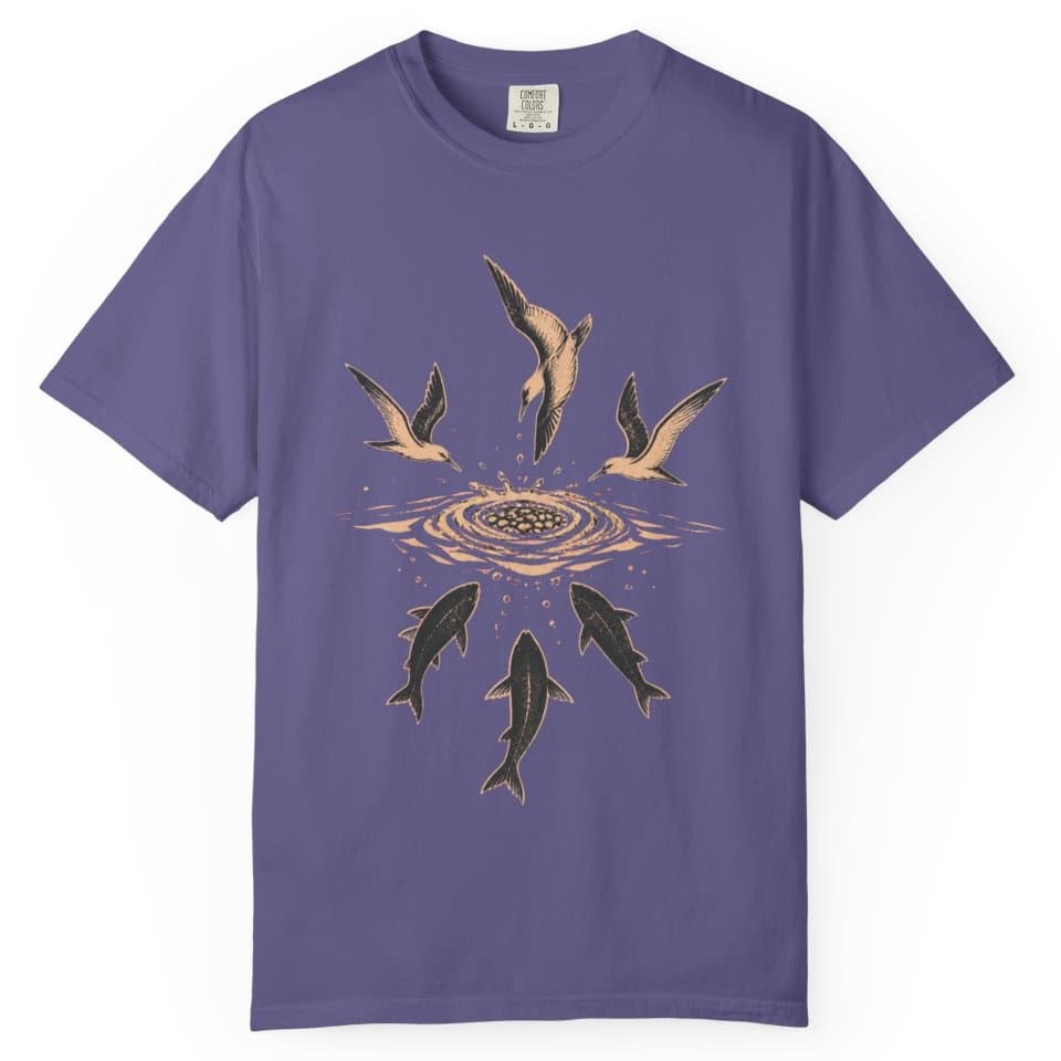 Birds Working Offshore Fishing Shirt t-shirt in Granite, photo 8