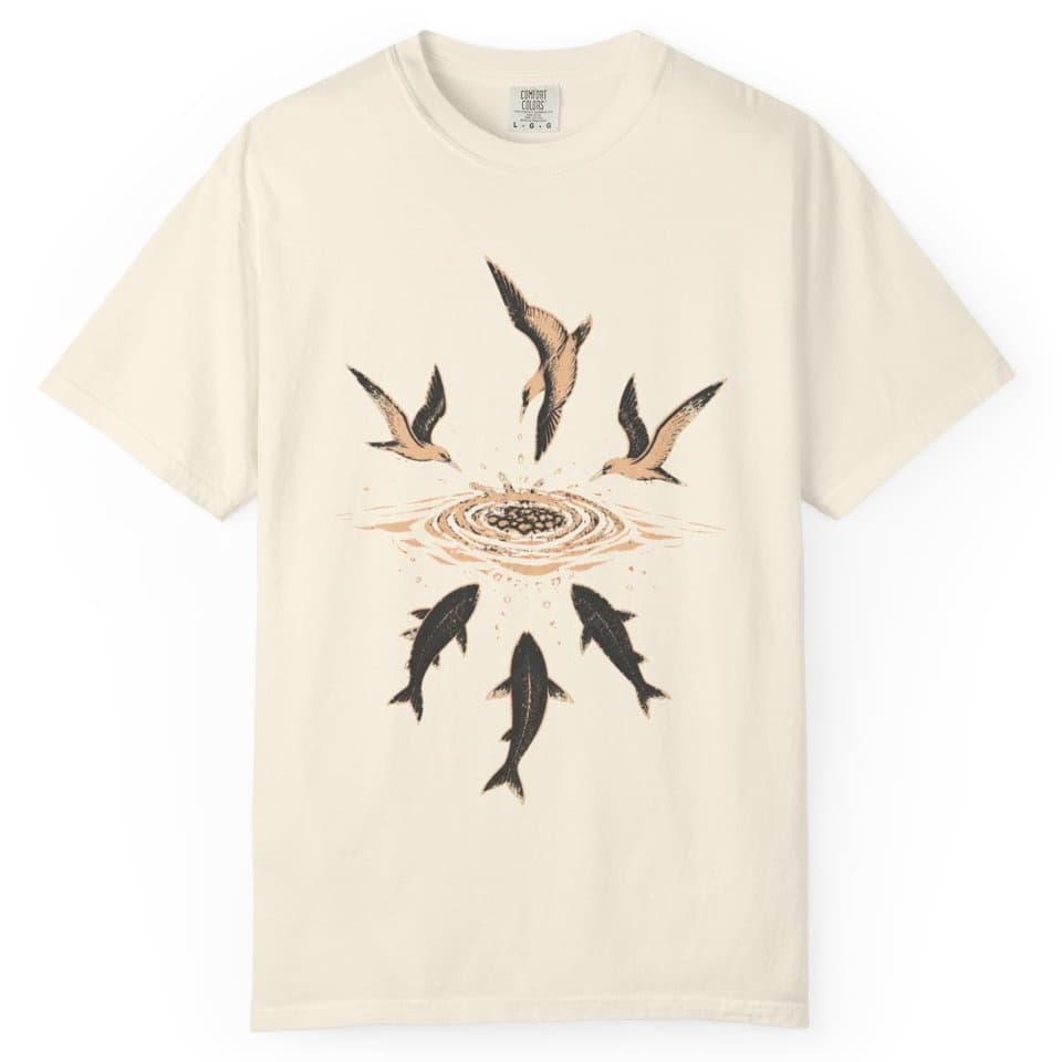 Birds Working Offshore Fishing Shirt t-shirt in Granite, photo 11