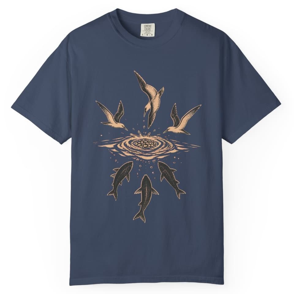 Birds Working Offshore Fishing Shirt t-shirt in Granite, photo 2