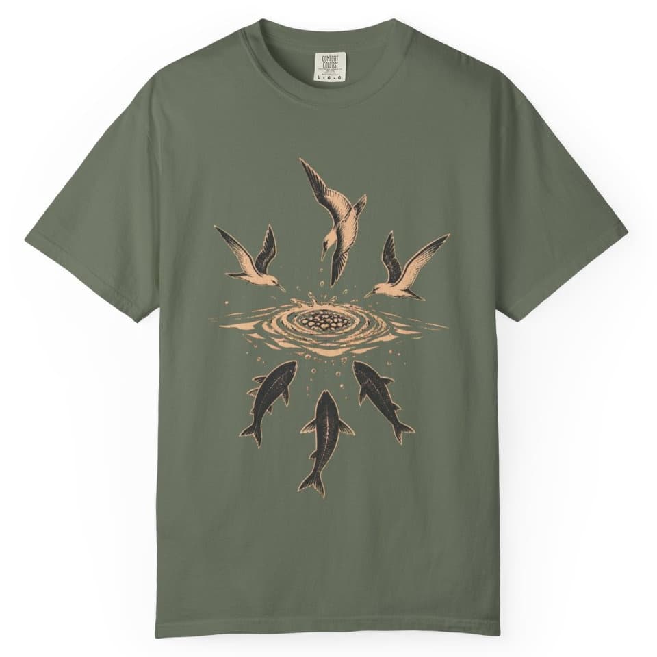 Birds Working Offshore Fishing Shirt t-shirt in Granite, photo 6