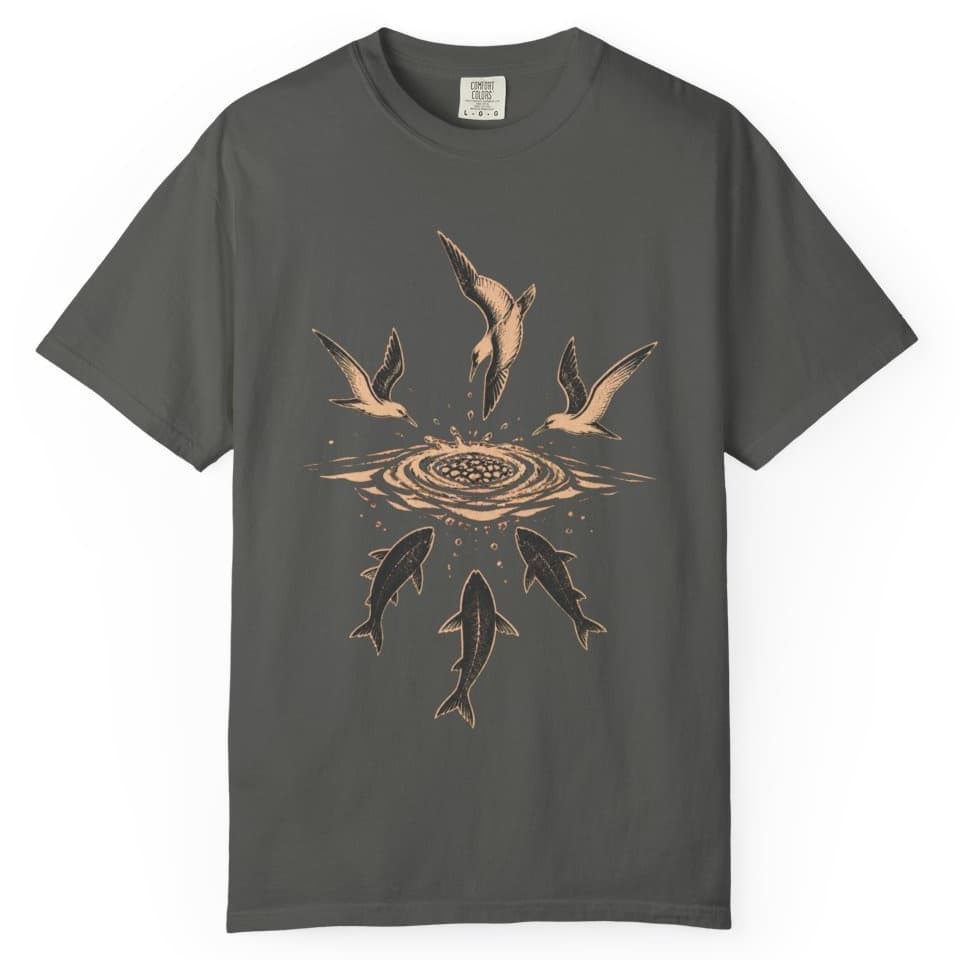 Birds Working Offshore Fishing Shirt t-shirt in Granite, photo 5