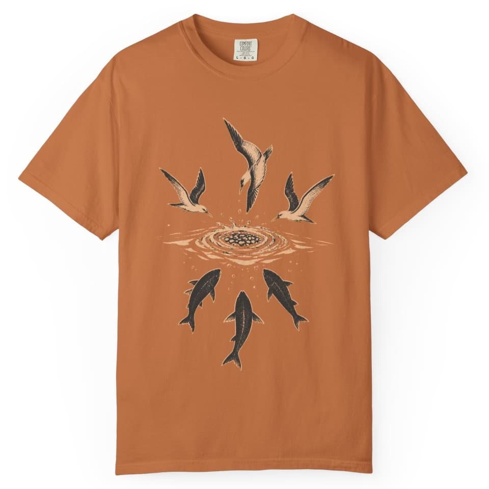 Birds Working Offshore Fishing Shirt t-shirt in Granite, photo 12
