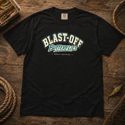 Blast-Off Butterflies t-shirt in Black, thumbnail 1