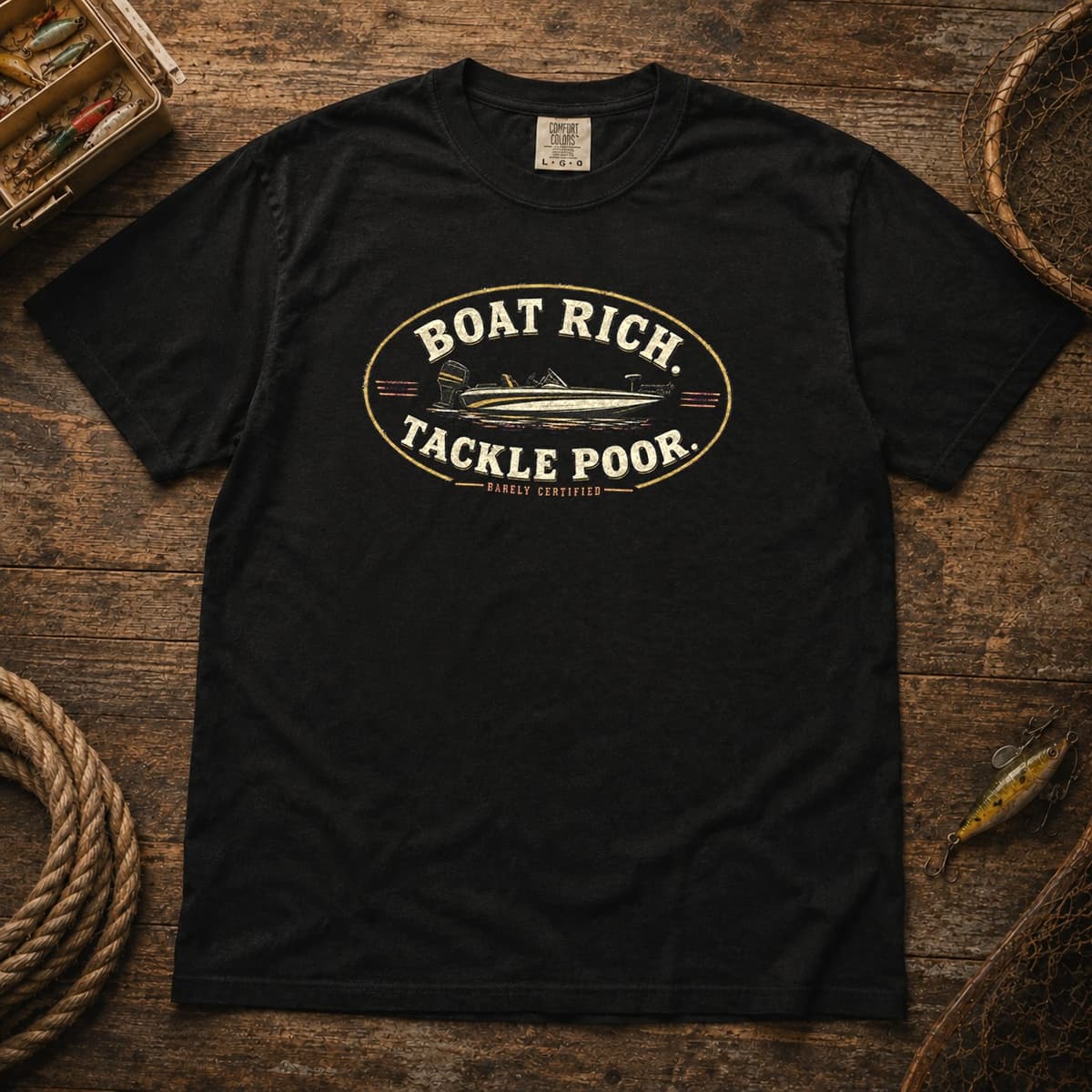 Boat Rich. Tackle Poor. t-shirt in Espresso, photo 2