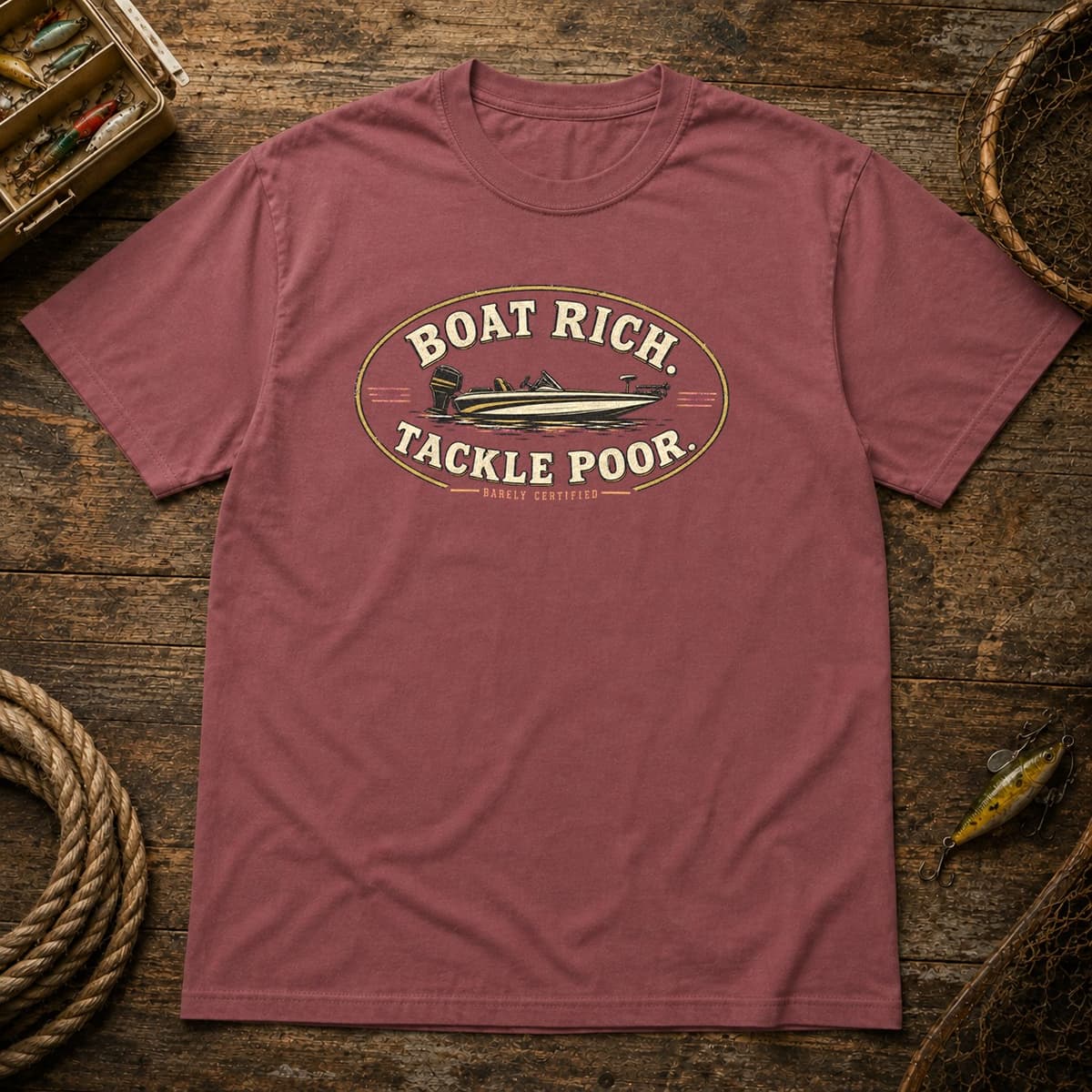 Boat Rich. Tackle Poor. t-shirt in Espresso, photo 9
