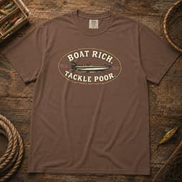 Boat Rich. Tackle Poor. t-shirt in Espresso, thumbnail 1