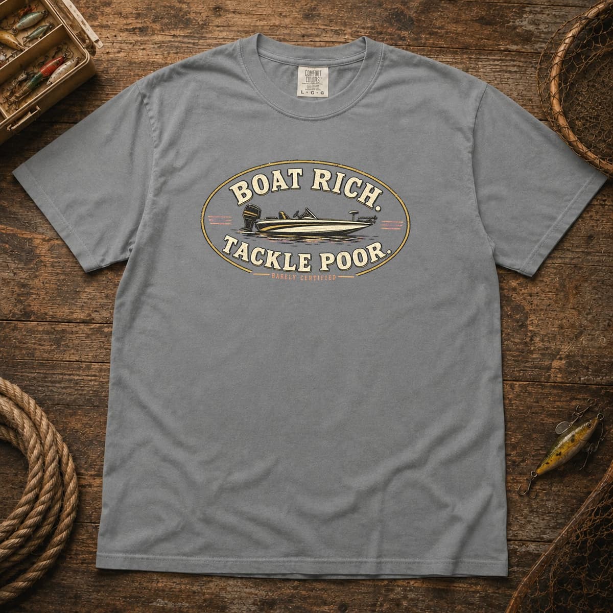 Boat Rich. Tackle Poor. t-shirt in Espresso, photo 7