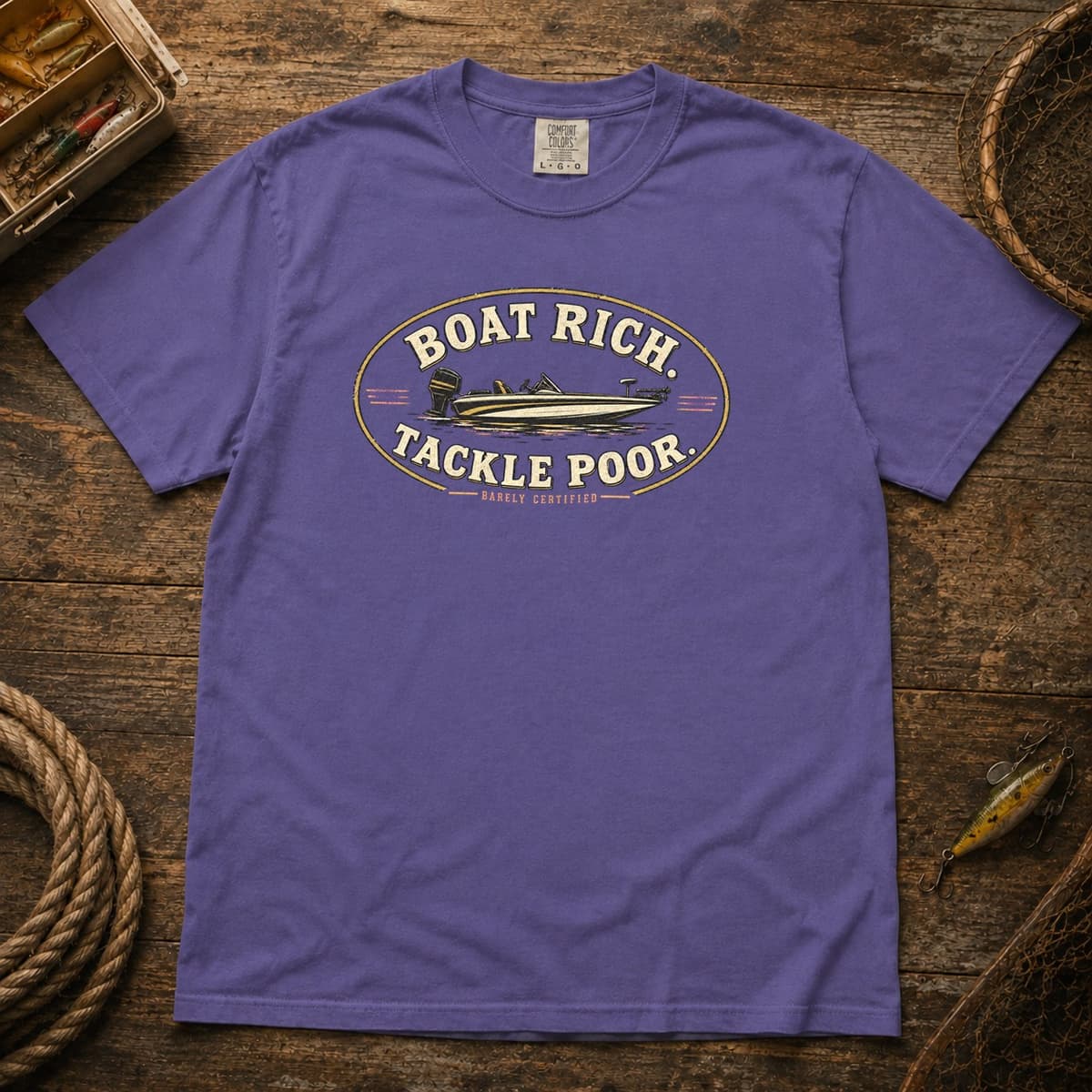 Boat Rich. Tackle Poor. t-shirt in Espresso, photo 6