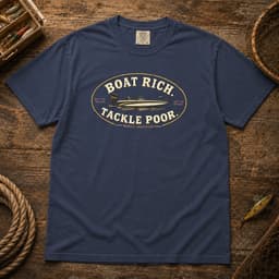 Boat Rich. Tackle Poor. t-shirt in Espresso, thumbnail 3