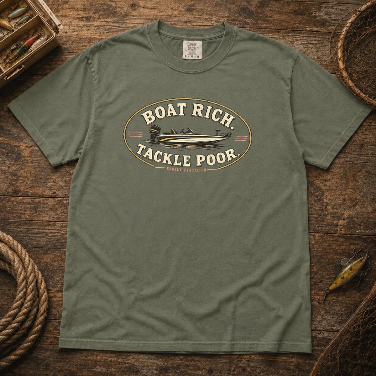 Boat Rich. Tackle Poor. t-shirt in Espresso, photo 5