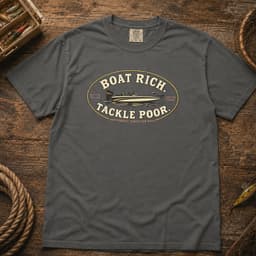 Boat Rich. Tackle Poor. t-shirt in Espresso, thumbnail 4