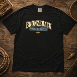 Bronzeback Water Runs Deep t-shirt in Black, thumbnail 1