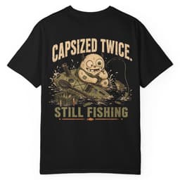 Capsized Still Fishing t-shirt in Midnight, thumbnail 3