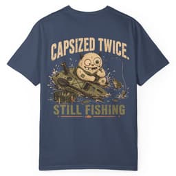 Capsized Still Fishing t-shirt in Midnight, thumbnail 1