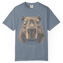Deadpan Capybara Portrait t-shirt in Brick, thumbnail 9