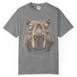 Deadpan Capybara Portrait t-shirt in Brick, thumbnail 8