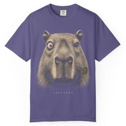 Deadpan Capybara Portrait t-shirt in Brick, thumbnail 7