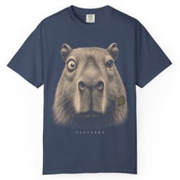 Deadpan Capybara Portrait t-shirt in Brick, thumbnail 3