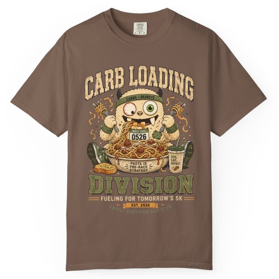 Carb Loading Division t-shirt in Espresso, photo 1
