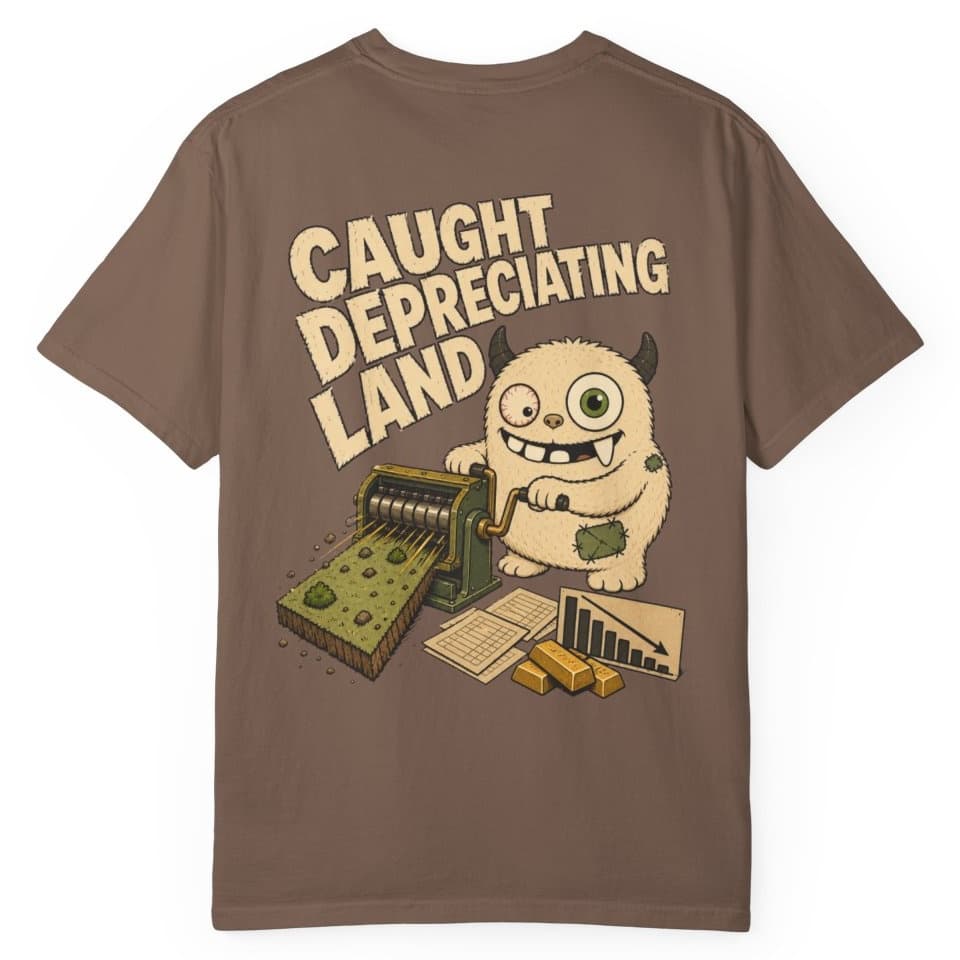 Caught Depreciating Land Premium t-shirt in Yam, photo 7
