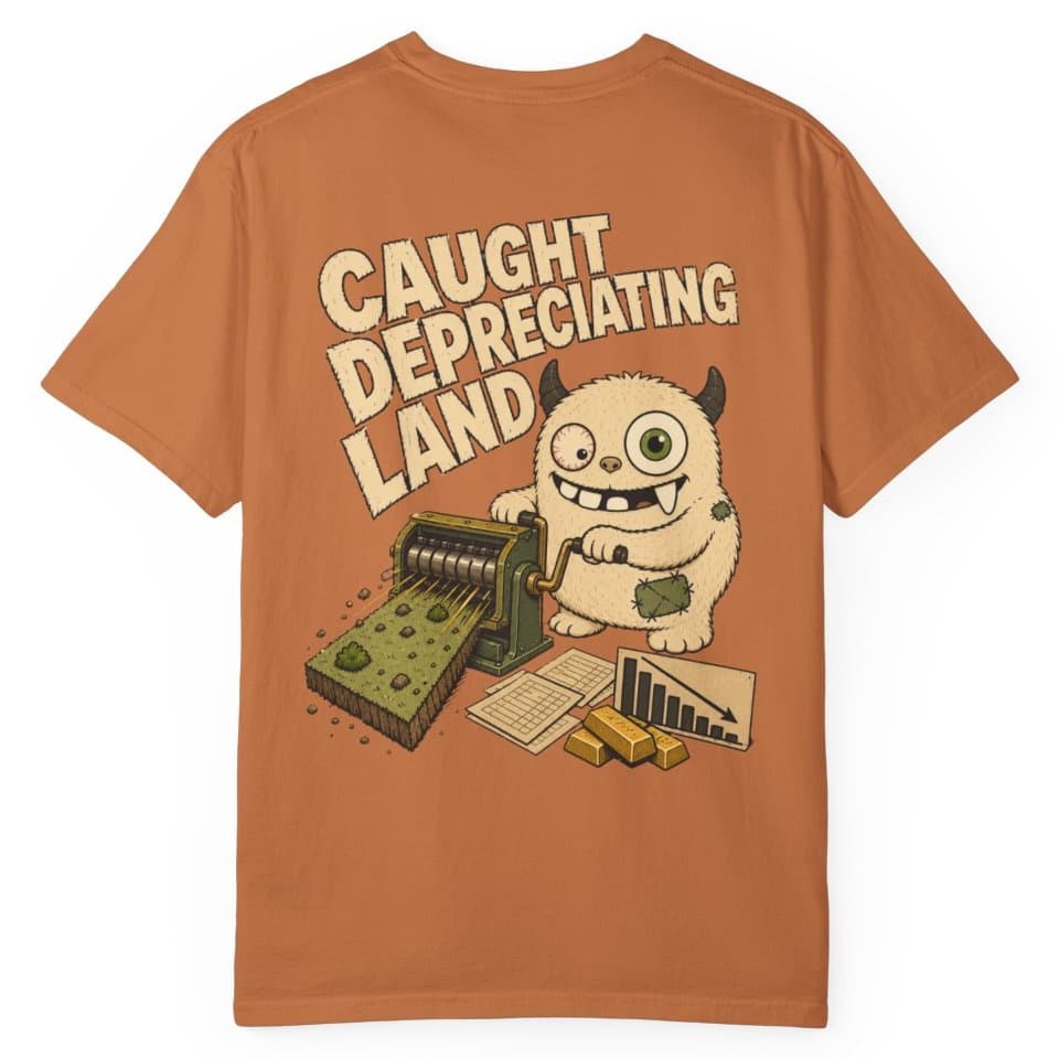 Caught Depreciating Land Premium t-shirt in Yam, photo 1