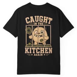 Caught In The Kitchen Again t-shirt in Black, thumbnail 1