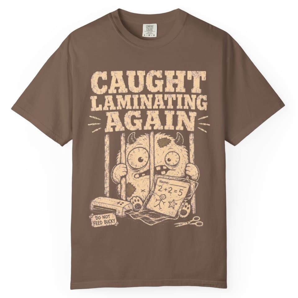 Laminating Again t-shirt in Espresso, photo 1