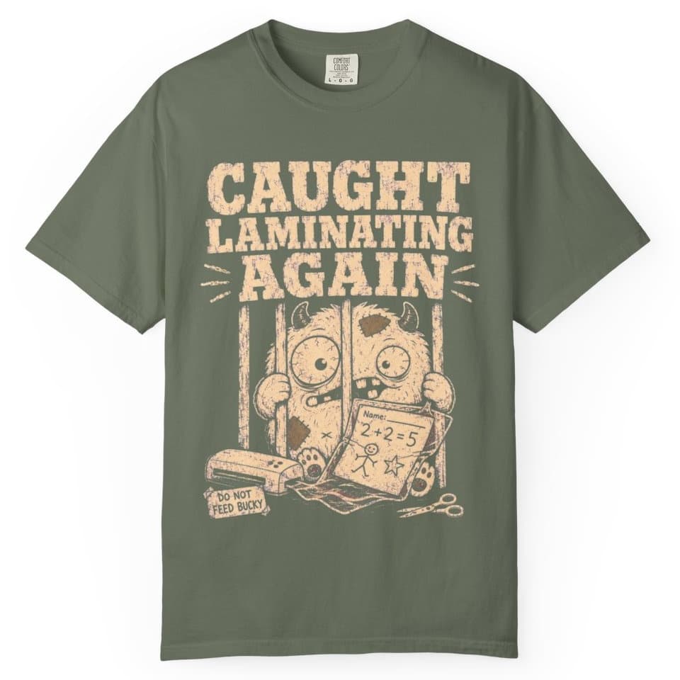 Laminating Again t-shirt in Espresso, photo 5