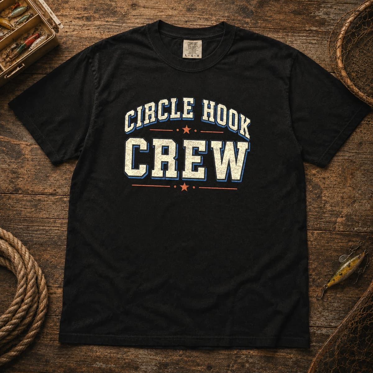 Circle Hook Crew t-shirt in Black, photo 1