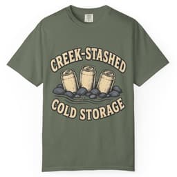 Creek-Stashed Cold Storage Tee t-shirt in Moss, thumbnail 1