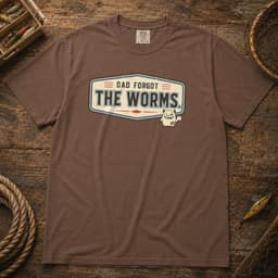 Dad Forgot the Worms t-shirt in Espresso, thumbnail 1
