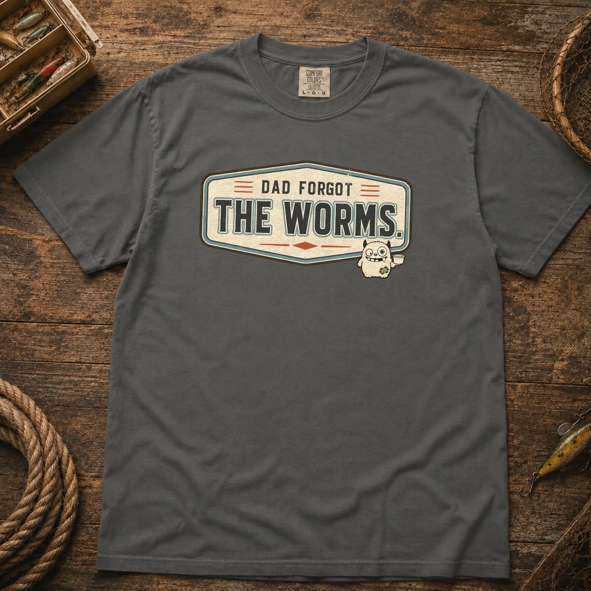 Dad Forgot the Worms t-shirt in Espresso, photo 4