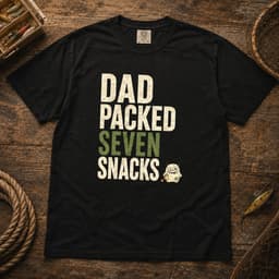 Dad Packed Seven Snacks t-shirt in Black, thumbnail 1