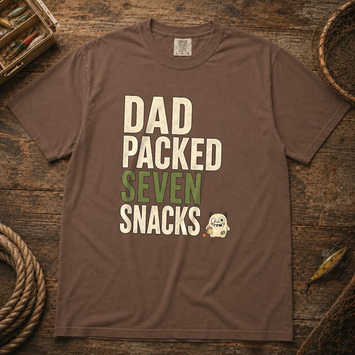 Dad Packed Seven Snacks t-shirt in Black, photo 3