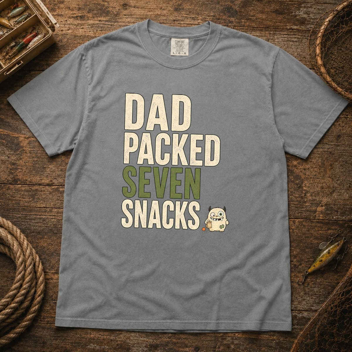 Dad Packed Seven Snacks t-shirt in Black, photo 6