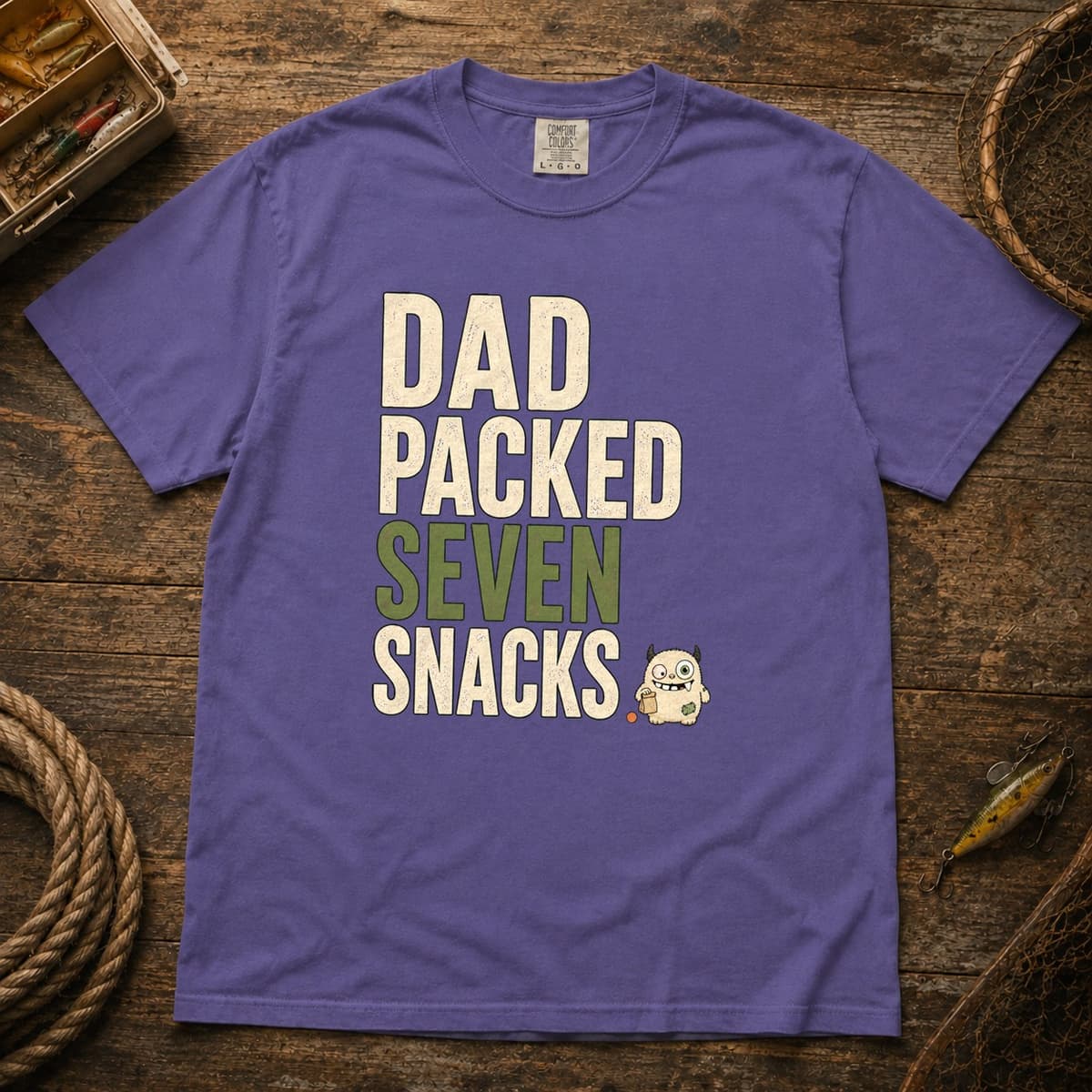 Dad Packed Seven Snacks t-shirt in Black, photo 5