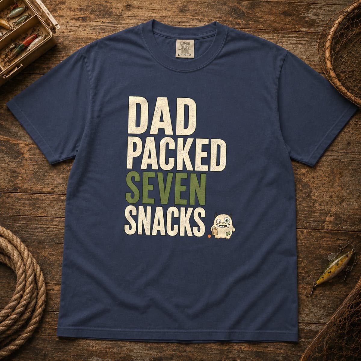 Dad Packed Seven Snacks t-shirt in Black, photo 2