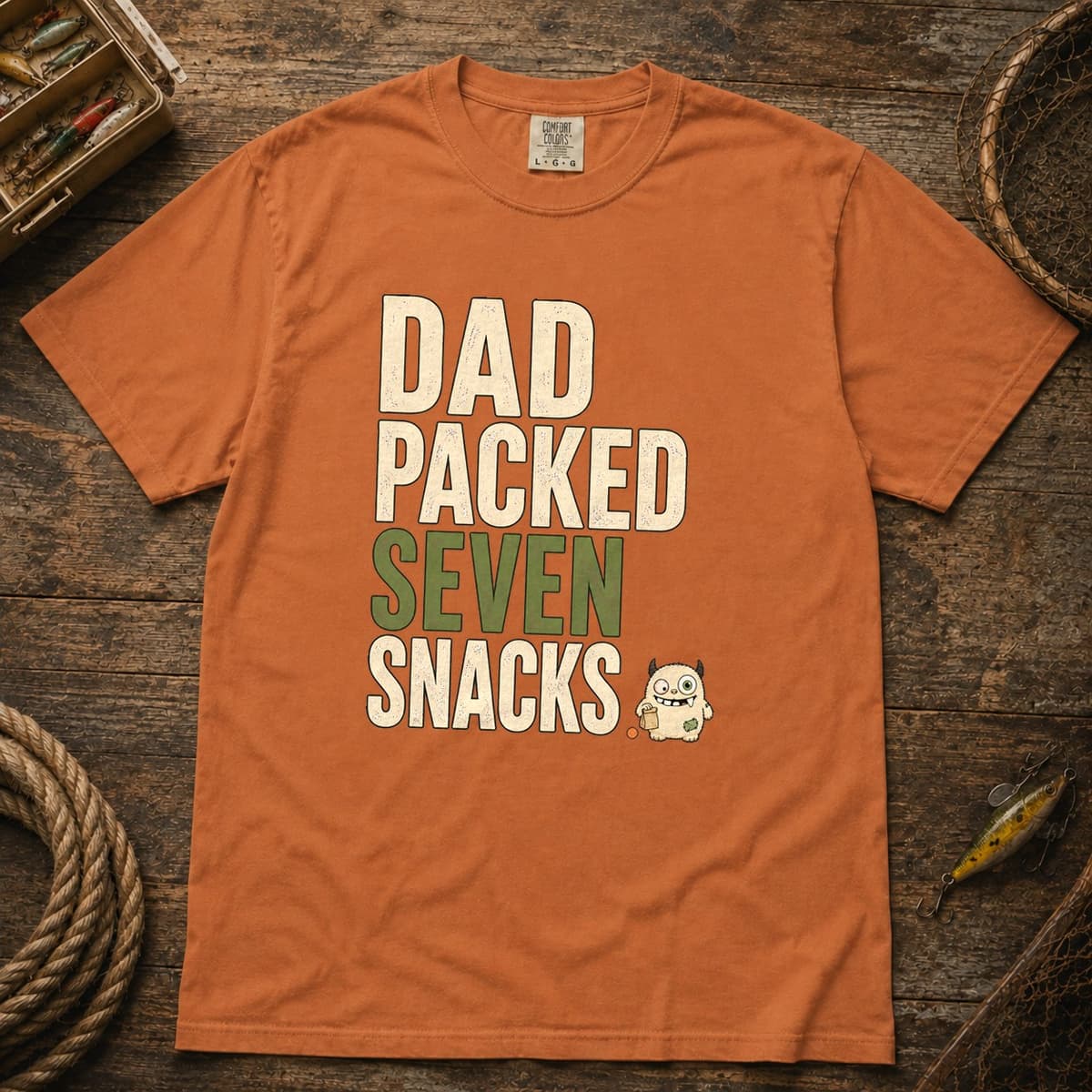Dad Packed Seven Snacks t-shirt in Black, photo 9