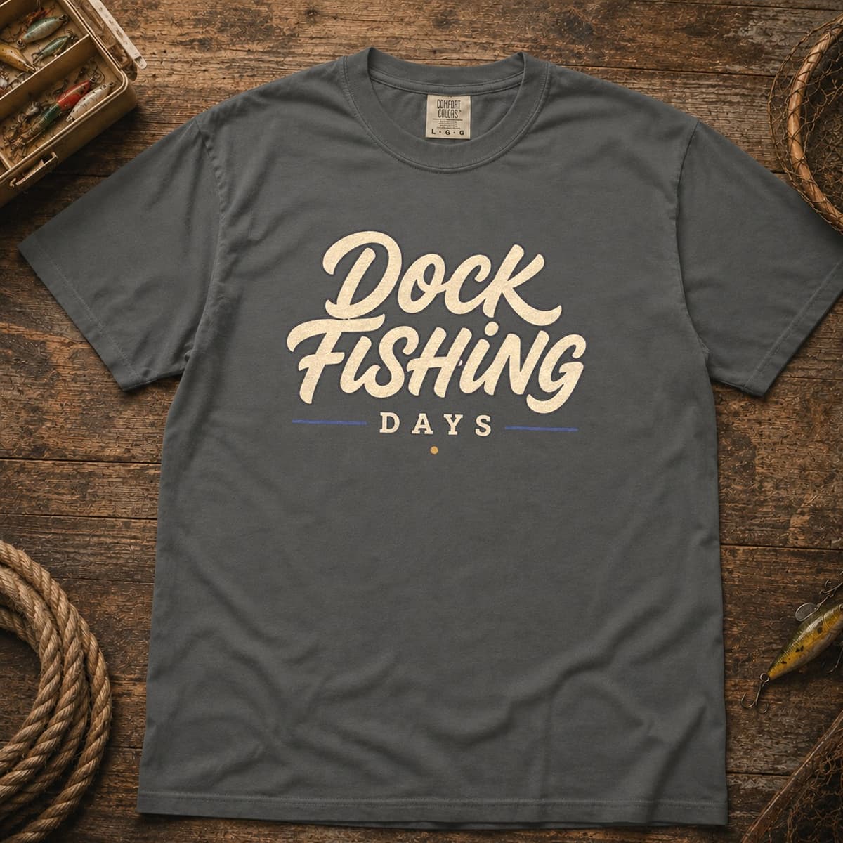 Dock Fishing Days t-shirt in Midnight, photo 4