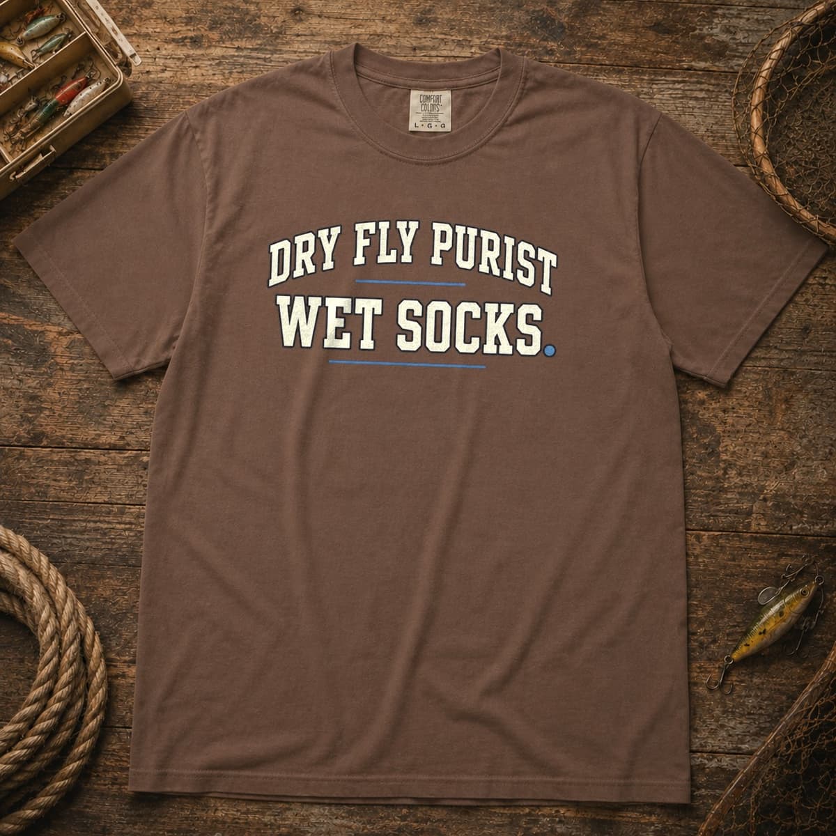 Dry Fly Purist. Wet Socks. t-shirt in Pepper, photo 4