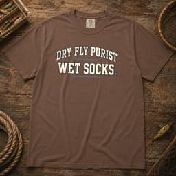 Dry Fly Purist. Wet Socks. t-shirt in Pepper, thumbnail 4