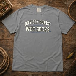 Dry Fly Purist. Wet Socks. t-shirt in Pepper, thumbnail 7